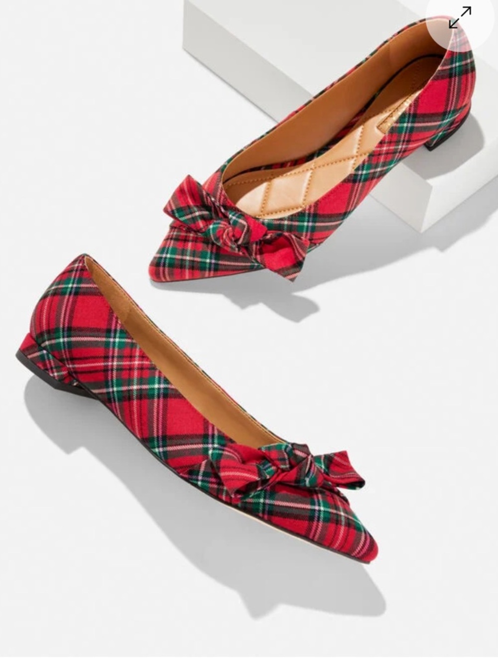 Talbots Portia Bow Flats in Cider Plaid